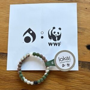 Lokai Beaded World Wild Life Bracelet in Green, Brown, Cream - Size M